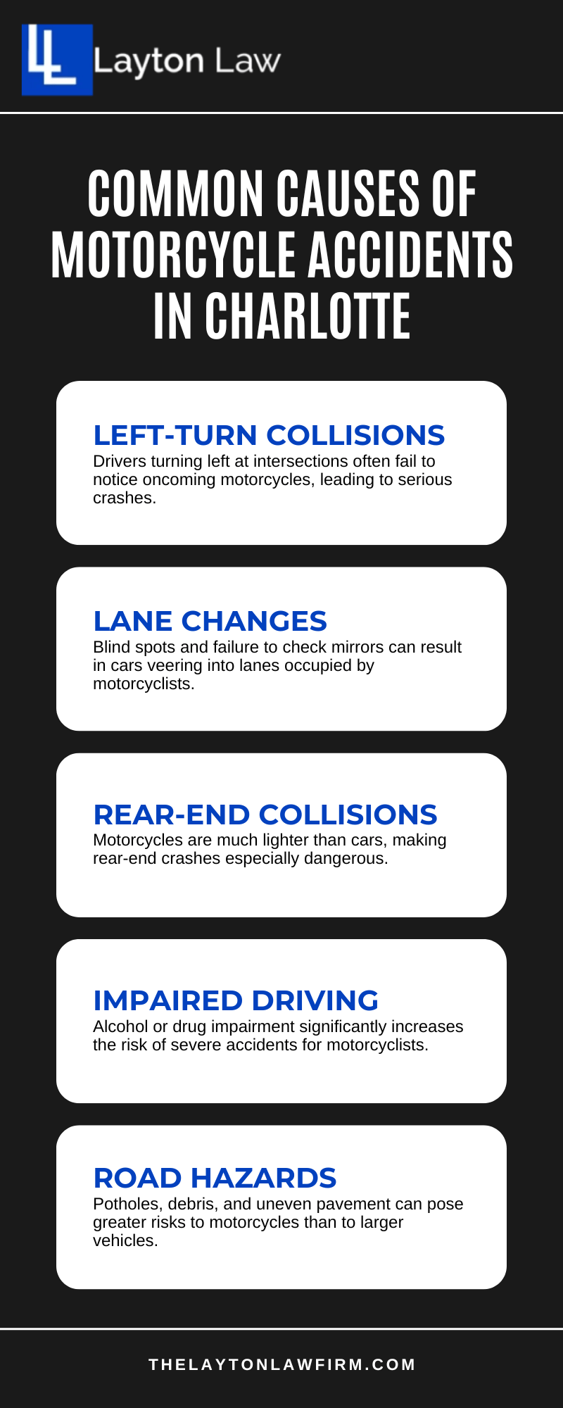 Common Causes Of Motorcycle Accidents In Charlotte infographic