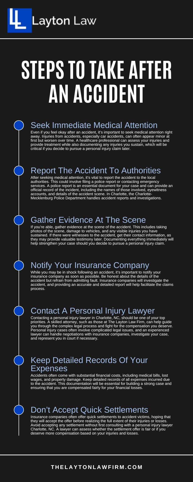 Steps To Take After An Accident infographic
